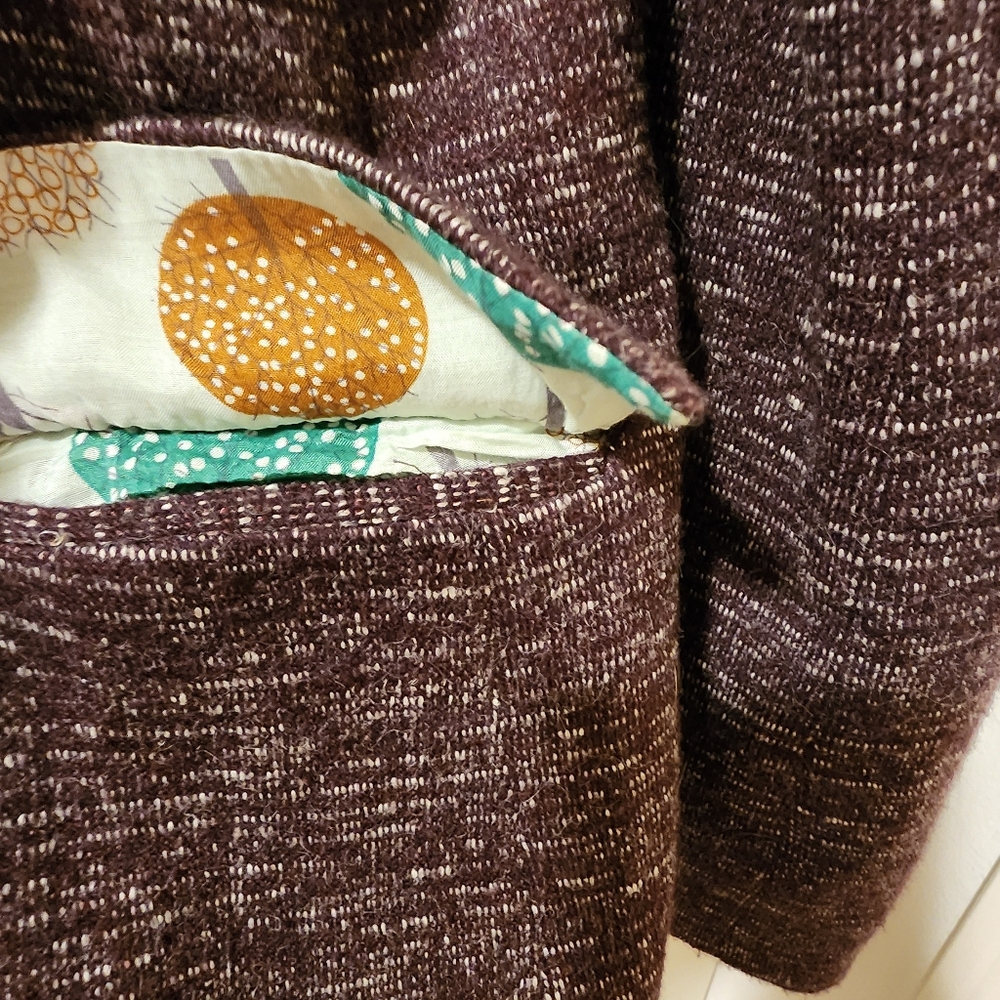 Anthropologie Cartonnier Dashes Knit Eggplant Blazer Size Large - Picture 11 of 13